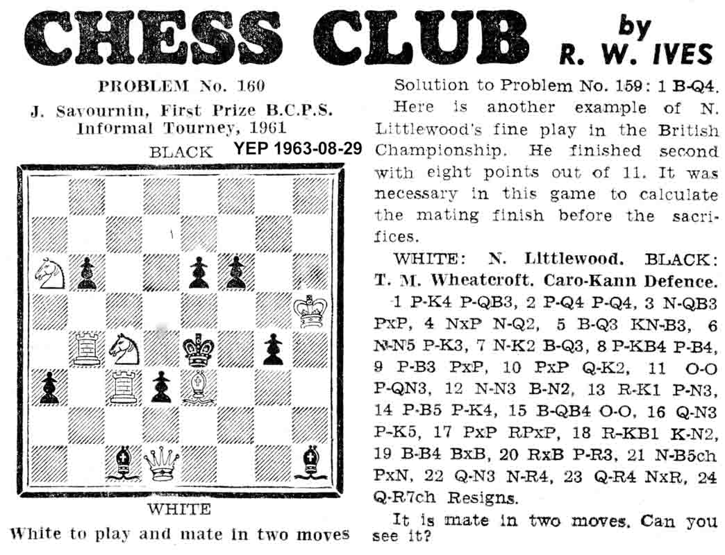 7 November 1963, Yorkshire Evening Post, chess column