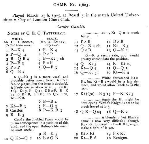 1905 Roome v Emery - faulty score