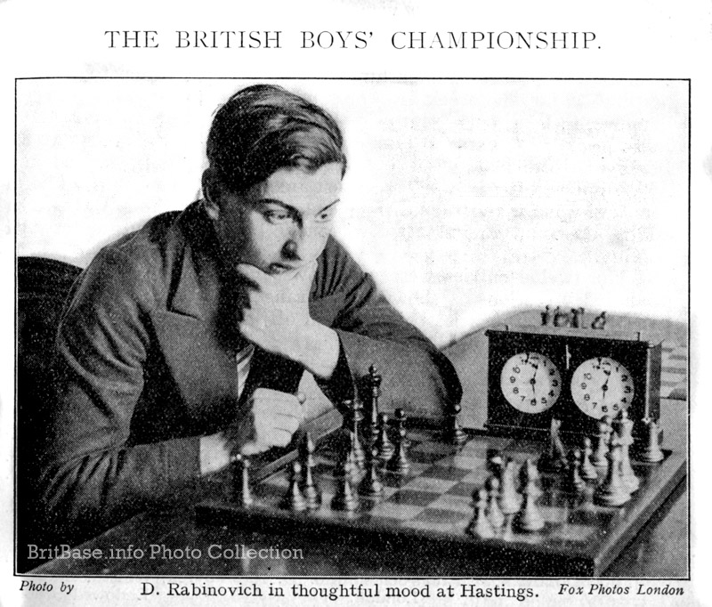 David Rabinovich (as he then was) at the 1934 British Boys Championship (c) 2002 BCM