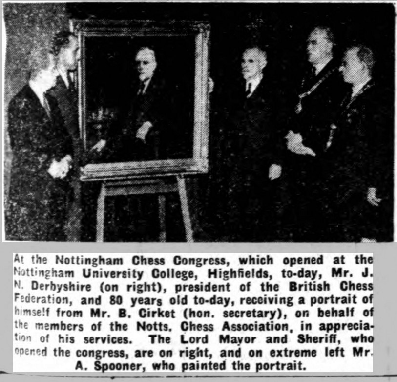 1946 Presentation to JN Derbyshire