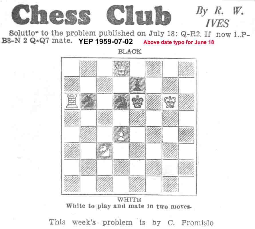 28 May 1959, Yorkshire Evening Post, chess column