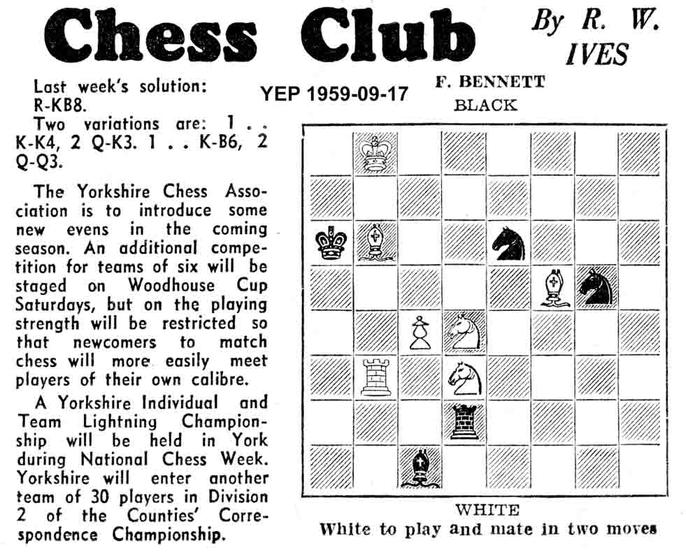 17 September 1959, Yorkshire Evening Post, chess column