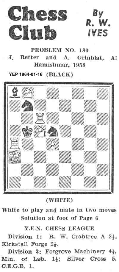 16 January 1964, Yorkshire Evening Post, chess column